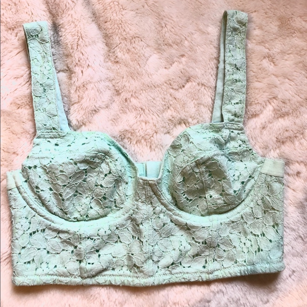 Victorias Secret Pink Lace Bralette Bandeau Top